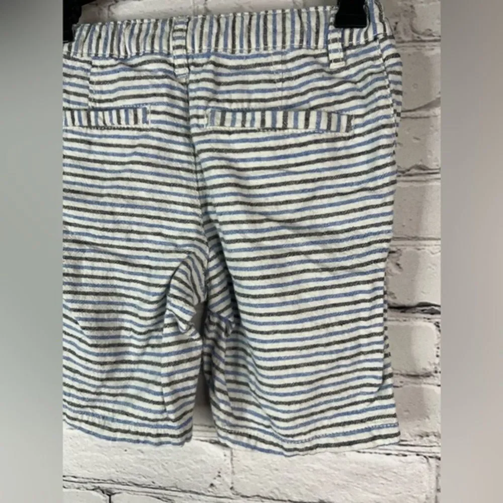 Children's place‎ blue white striped linen cotton blend boy shorts 5t